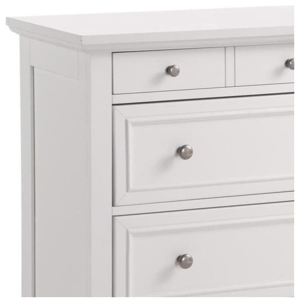 Bowery Hill Traditional 4-Drawer Hardwood Chest in Off White
