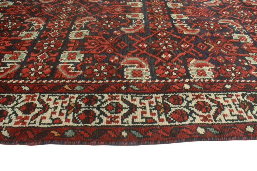 Fine Vintage Distressed Roscoe Charcoal/Ivory Runner, 3'7x16'4