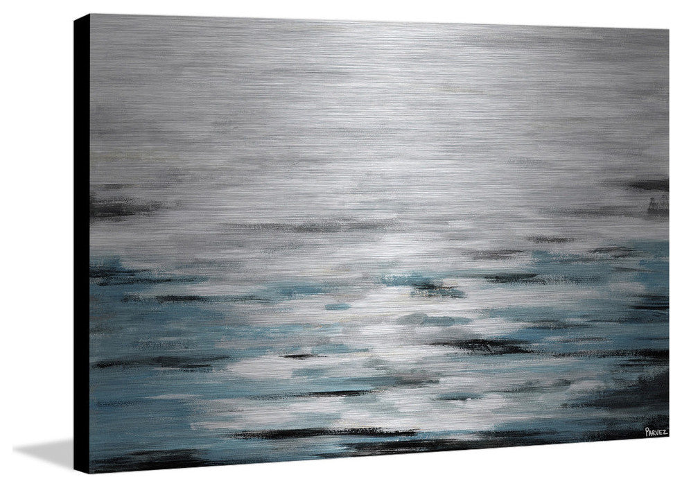 "Reflective Sea" Painting Print on Brushed Aluminum, 36"x24"