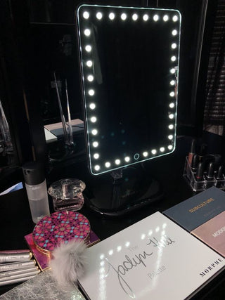 Touch Pro LED Makeup Mirror With Bluetooth Speaker and USB, Black