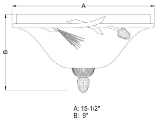 Vaxcel Lighting C0120 Sierra 3 Light 16"W Flush Mount Ceiling - Black Walnut