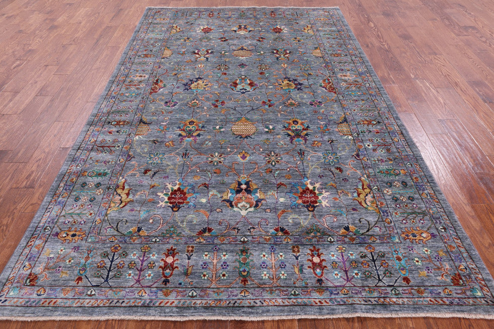 Hand-Knotted Persian Tabriz Wool Rug 6' 6" X 10' 2" Q9626