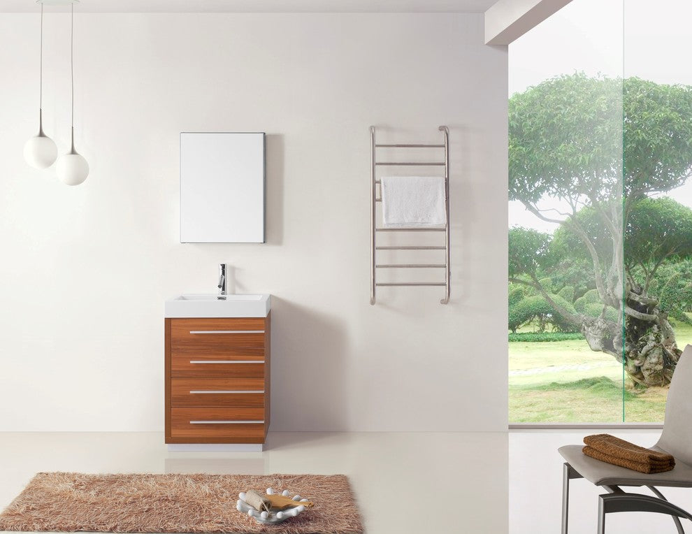 Bailey 24" Single Bathroom Vanity Set, Plum Tree Wood, Brushed Nickel