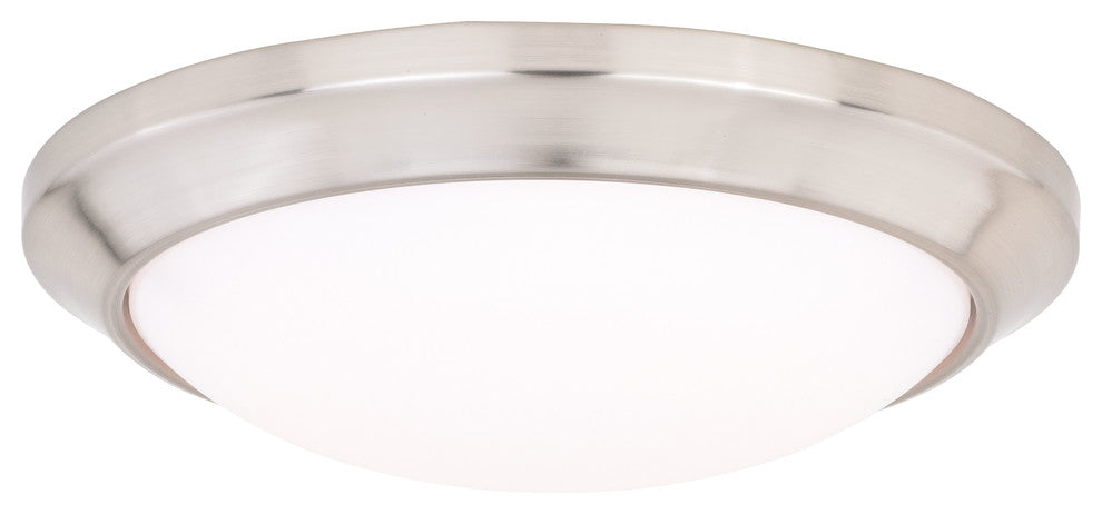 Leo 16" LED Bluetooth Flush Mount Satin Nickel