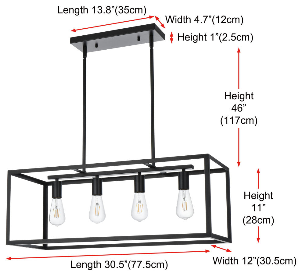 Home Living 30.5" Pendant, Black
