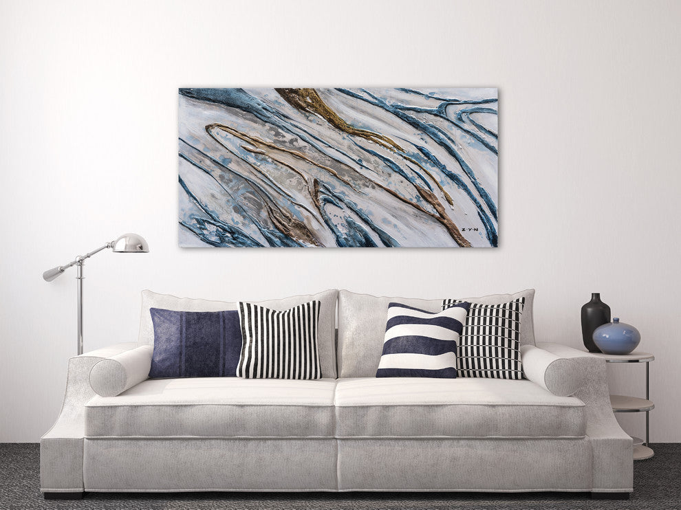"Water Running Down The Hill" Abstract Hand Painted Art; Fine Art; Modern Art