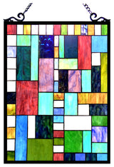 PICASSO Tiffany-glass Rectangle Window Panel 18x24