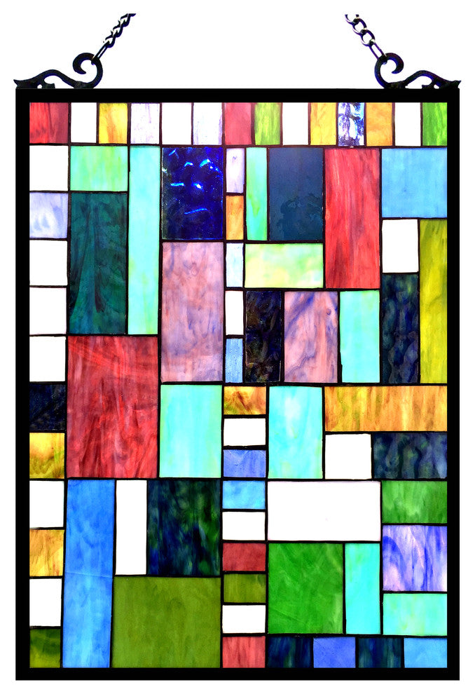 PICASSO Tiffany-glass Rectangle Window Panel 18x24