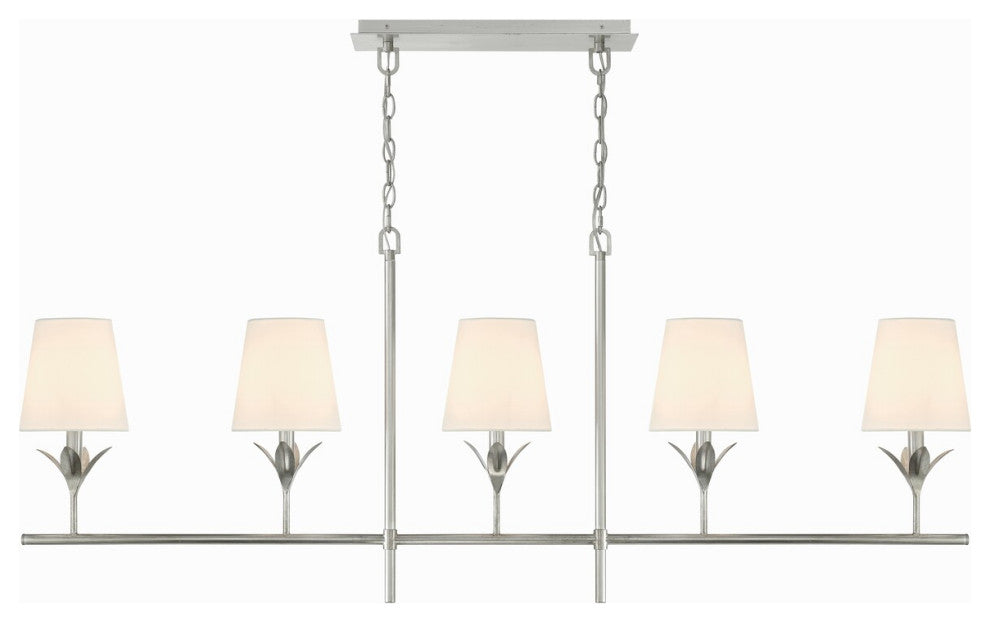 CRYSTORAMA Broche 5 Light Antique Silver Chandelier