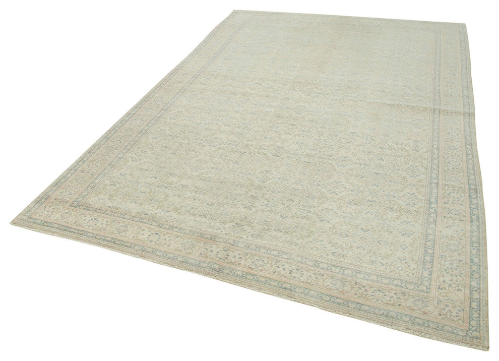 Rug N Carpet - Handwoven Oriental 6' 4'' x 9' 7'' Distressed Area Rug