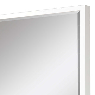 Framed Beveled Mirror, White, 38"x50"