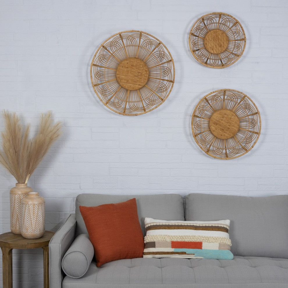 Petite Bohemian Bamboo Decorative Wall Basket