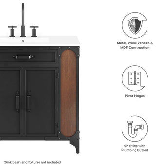 Steamforge 36" Bathroom Vanity Cabinet (Sink Basin Not Included) - Black Walnut