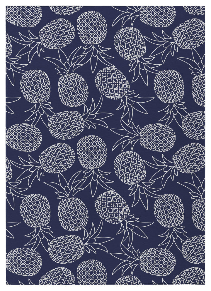 Indoor/Outdoor Kendall KE6 Navy Machine Washable 5' x 7'6" Rug