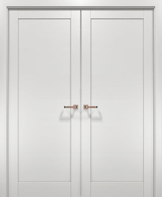 French Double Doors & Hardware | Quadro 4111 White Ash | Bedroom Hall Panel, 60"