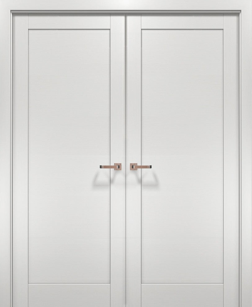 French Double Doors & Hardware | Quadro 4111 White Ash | Bedroom Hall Panel, 60"