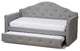 Modern and Contemporary Gray Fabric Upholstered Daybed With Trundle
