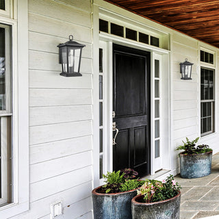 Industrial Outdoor Wall Sconce Light Black Exterior Lantern