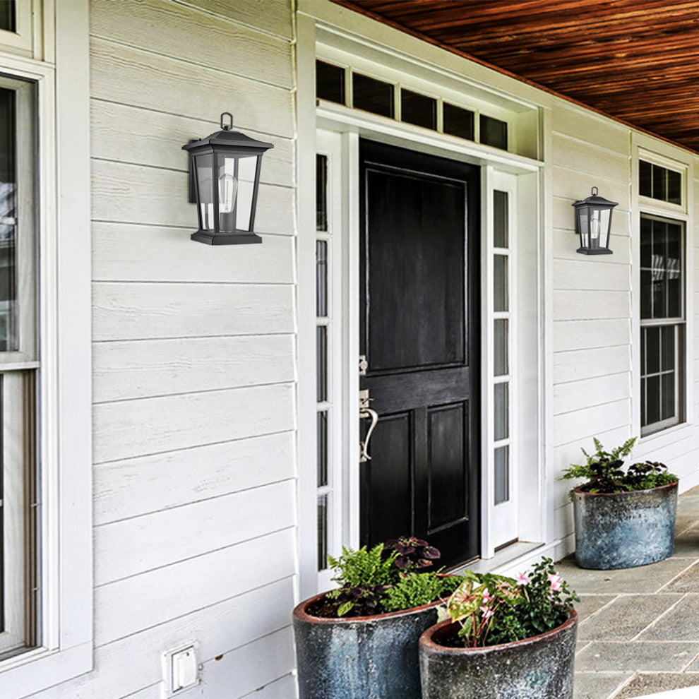 Industrial Outdoor Wall Sconce Light Black Exterior Lantern