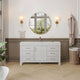 Leon Bath Vanity With Composite Stone Top, Washed White, 60"single Sink, No Mirror