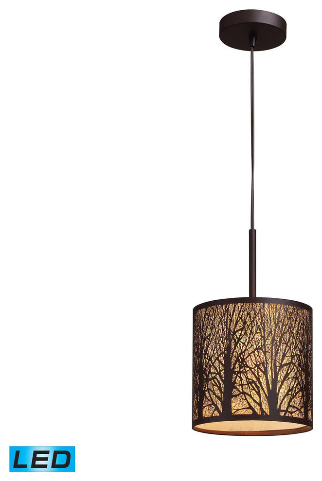 ELK Lighting Woodland Sunrise 1-Light LED Pendant, Aged Bronze