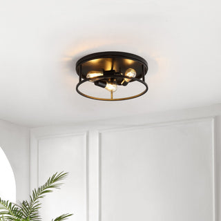Safavieh Broux 3 Lt 15.75" Flush Mount, Black