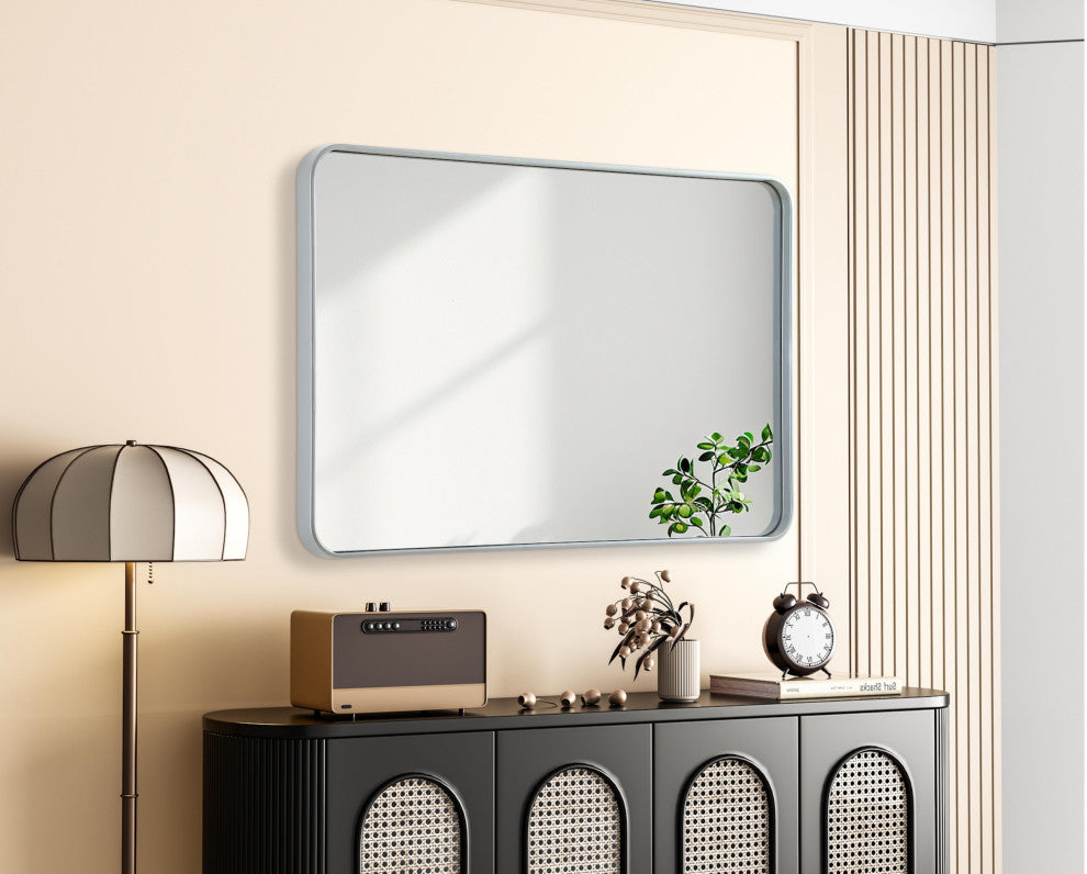 Elegant Lighting MR8A2842 Remy 28"W x 42"H Rectangular Flat - Silver