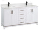 Albia Collection 60" Bathroom Vanity With Sink, Mirror, Countertop, White