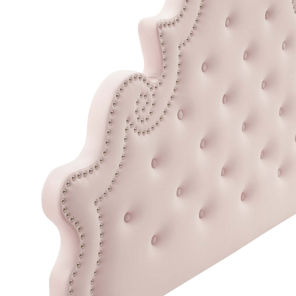 Diana Tufted Performance Velvet Twin Headboard Pink