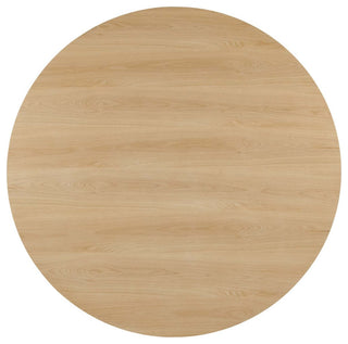 60 Inch Dining Table, Brown Oak, Round