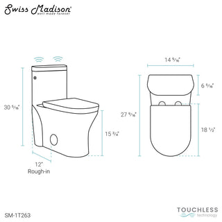 Monaco One Piece Elongated Toilet, Touchless