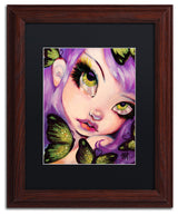Natasha Wescoat 'Green Eyed Violet' Art, Wood Frame, Black Mat, 11x14