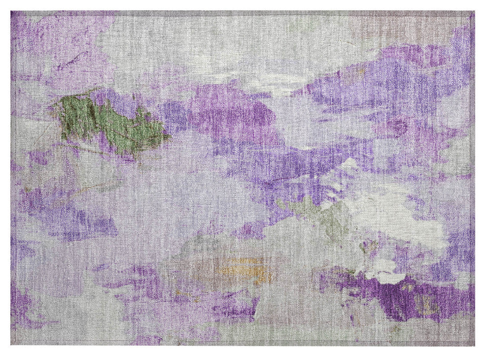 Machine Washable Indoor/Outdoor Chantille ACN1914 Purple 1'8" x 2'6" Rug