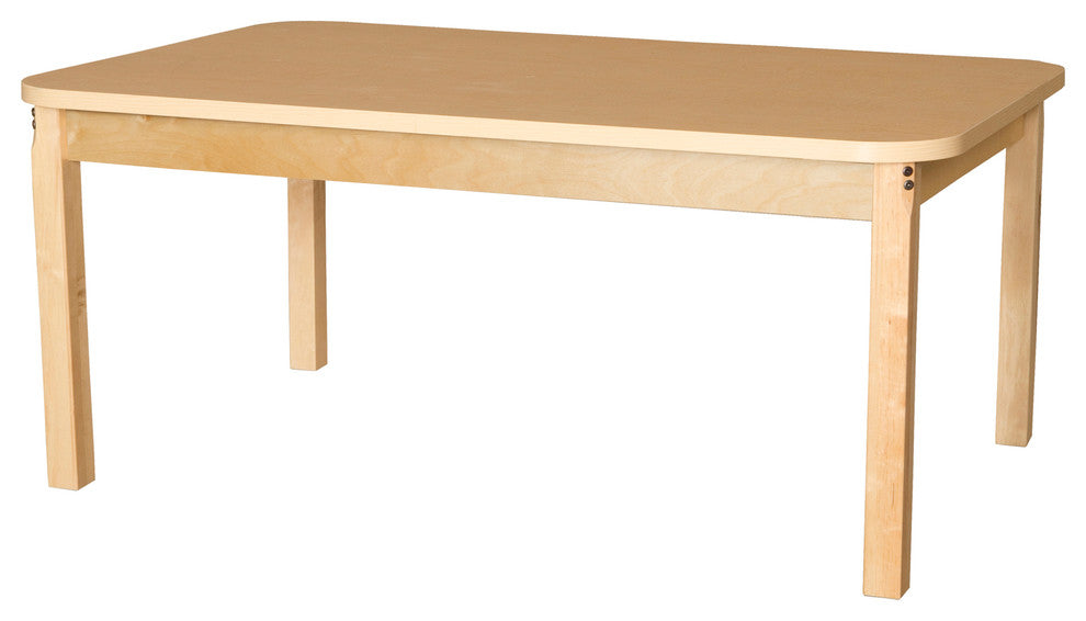 Rectangle High Pressure Laminate Table with Hardwood Legs, 18"
