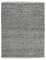 EORC Black Handwoven Wool Punja Kilim Rug 2' x 6'