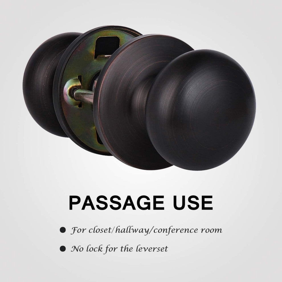 Bronze Passage Door Knob Interior, Set of 5