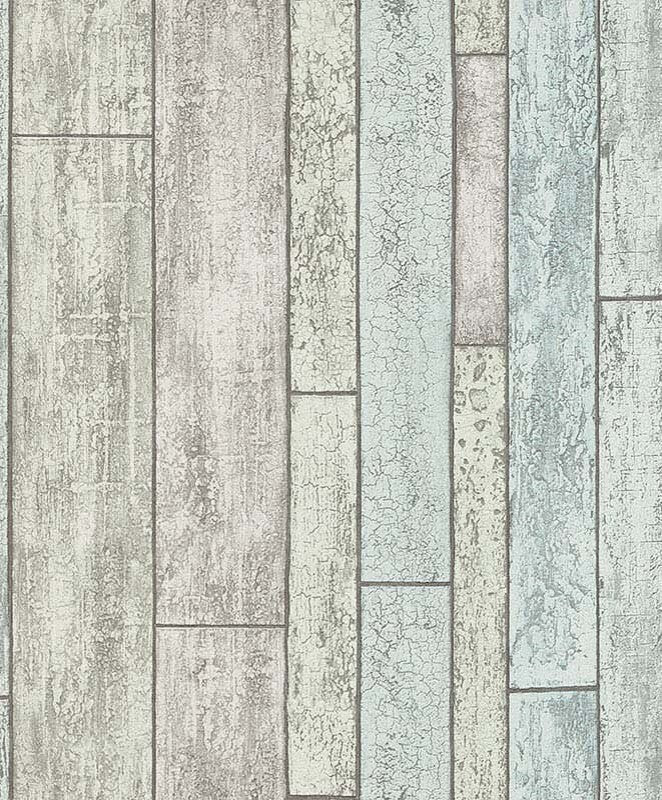 Brick Blue Gray Turquoise Wood Stone Wallpaper Roll Modern Urban Chic Wall Decor