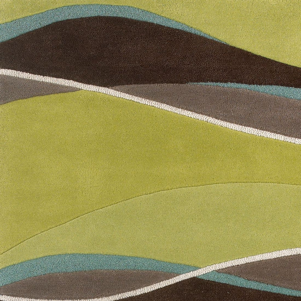 KAS Eternity 1084 Lime/Mocha Landscapes Area Rug, 8'x10'