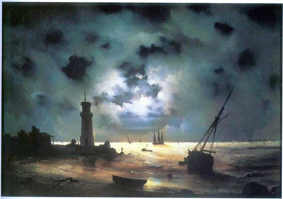 Ivan Constantinovich Aivazovsky Coast of Sea at Night Wall Decal