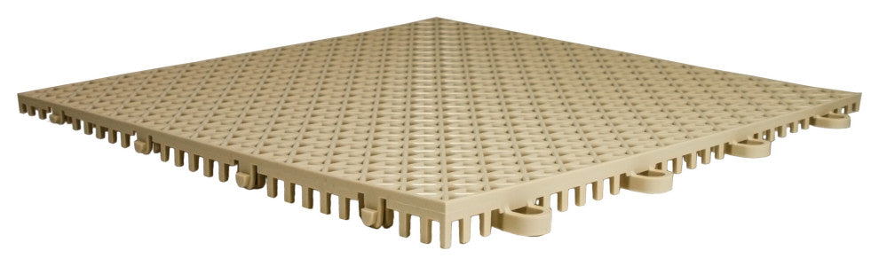 Quix 12" x 12" Interlocking Floor Tiles, 9 Pack, Buckskin Beige