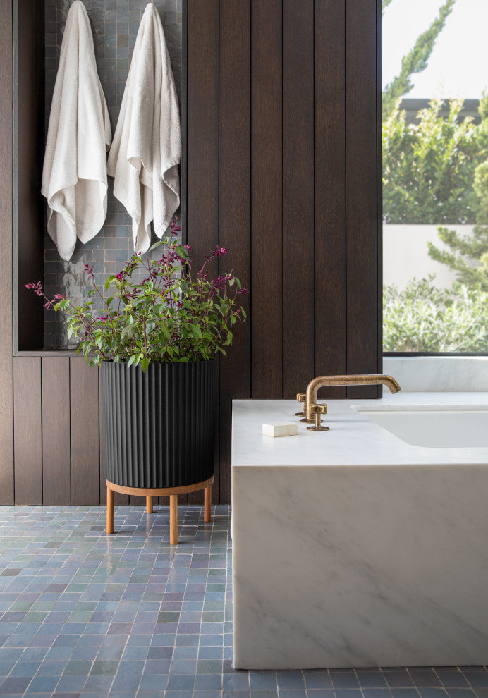 Veradek Demi Series Raised Planter With Stand, Black/Brown, 16", Set of 2