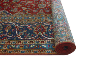 Super Vintage Distressed Aariz Red/Navy Rug, 9'9 x 13'10