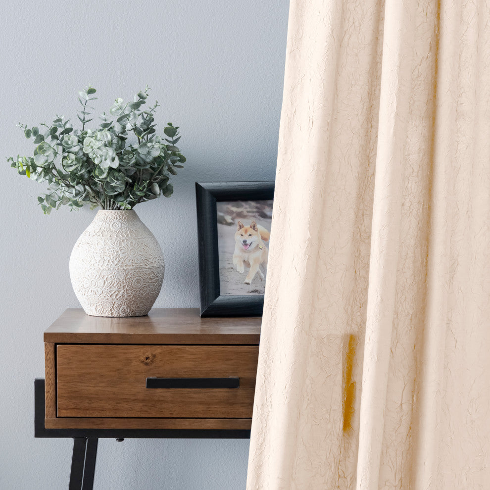 Portland Crushed Taffeta Tailored Panel, Natural, 48" X 84"