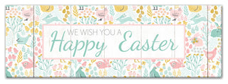 Happy Easter Whimsy Pattern 12x36 Canvas Wall Art