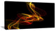 Red Yellow Twisted Waves Fractal, Large Abstract Canvas Wall Art, 32"x16"