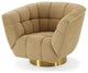 Divani Casa Granby Glam Mustard and Gold Fabric Chair