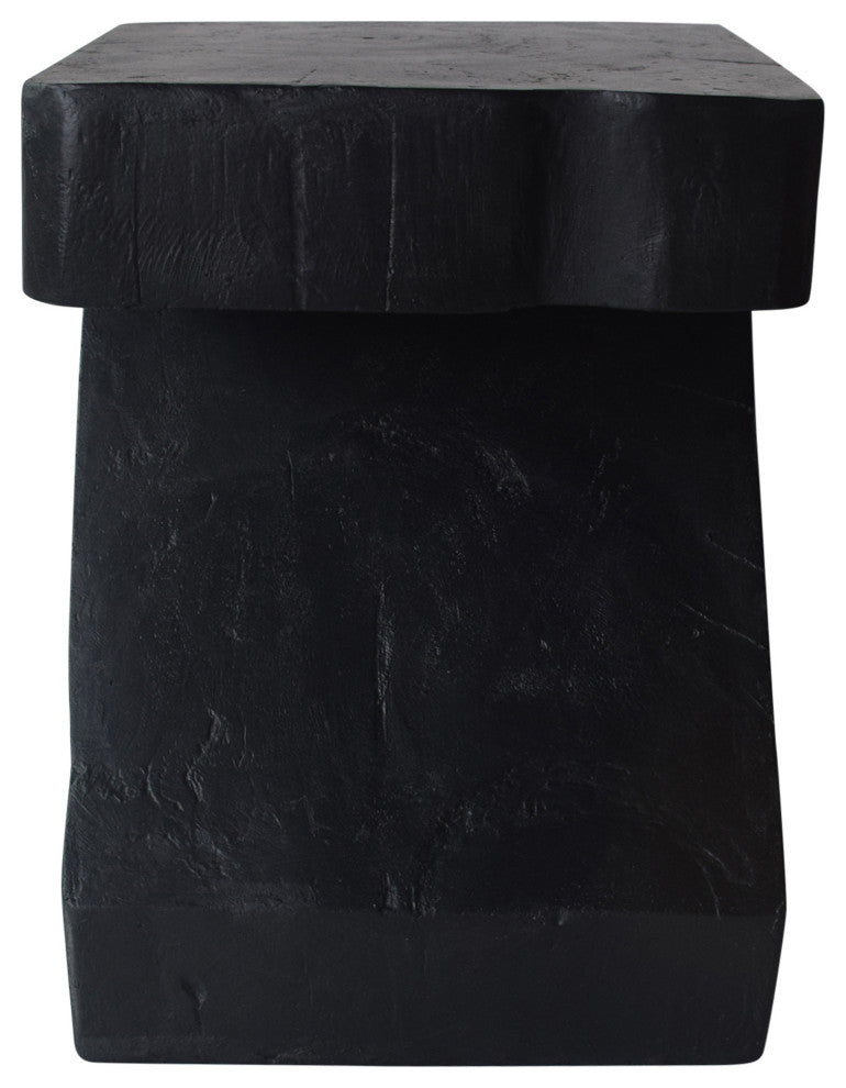 Jasmine Outdoor Light-Weight Concrete Accent Table, Black