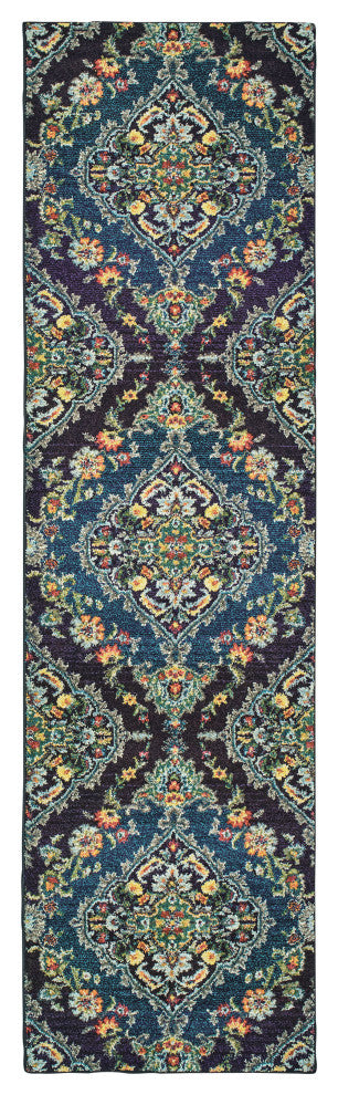 Oriental Weavers Bohemian Navy/ Blue Oriental Indoor Area Rug 2'7"X10'