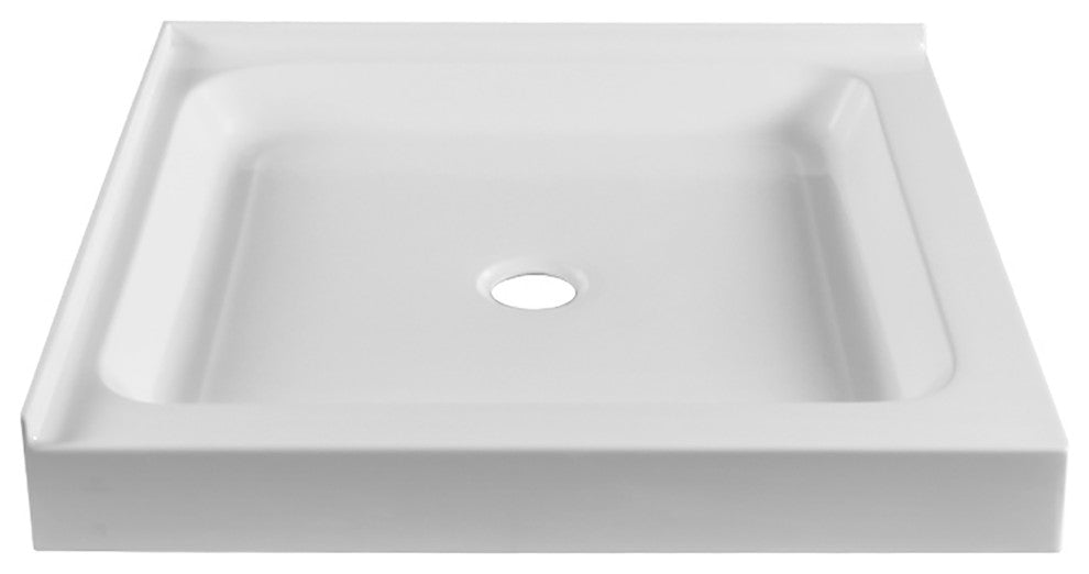 Fine Fixtures Double Threshold Acrylic Shower Base, 30 X 30, Universal