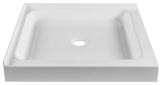 Fine Fixtures Double Threshold Acrylic Shower Base, 30 X 30, Universal